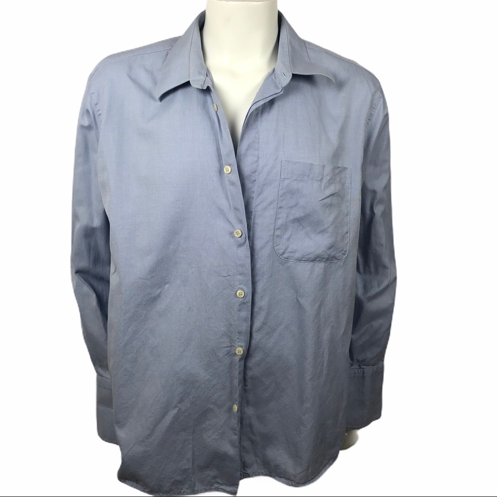 Mondo Di Marco Italian Blue Dress Shirt 17.5 | 100% Cotton Made in Italy